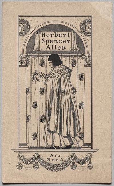 Bookplate: Herbert Spencer Allen, seu livro inscrito de Frederick Garrison Hall