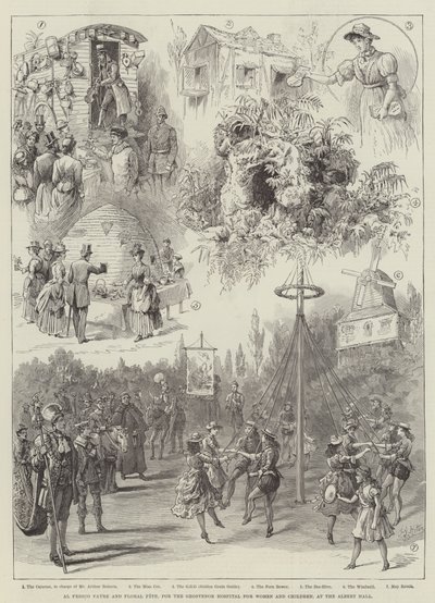 Al Fresco Fayre e Floral Fete, no Hospital Grosvenor para Mulheres e Crianças, no Albert Hall de Frederick George Kitton