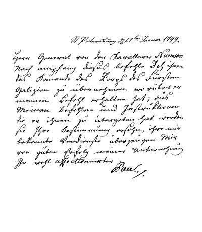 Carta de Paulo I, Imperador da Rússia, ao General Numsen, 1799 1865. de Frederick George Netherclift