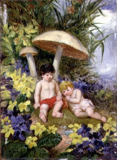 O Four Seasons: Primavera (óleo a bordo) de Frederick Gerald Kinnaird