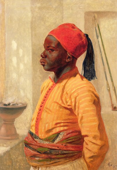 Meio comprimento retrato de um menino árabe de Frederick Goodall
