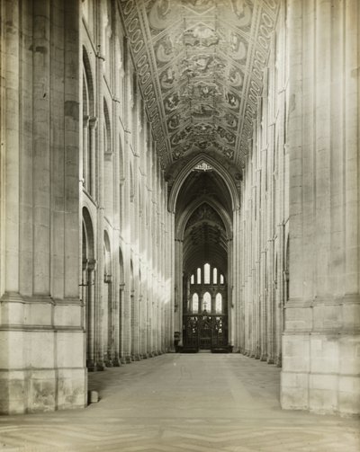 Catedral de Ely: Nave a partir da porta do pórtico de Frederick H. Evans