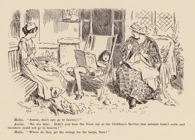 "Tia, os gatos não vão para o céu" (litografia) de Frederick Henry Townsend