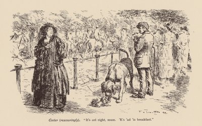 "Está tudo bem, mamã. Ele já tomou o pequeno-almoço" (litografia) de Frederick Henry Townsend