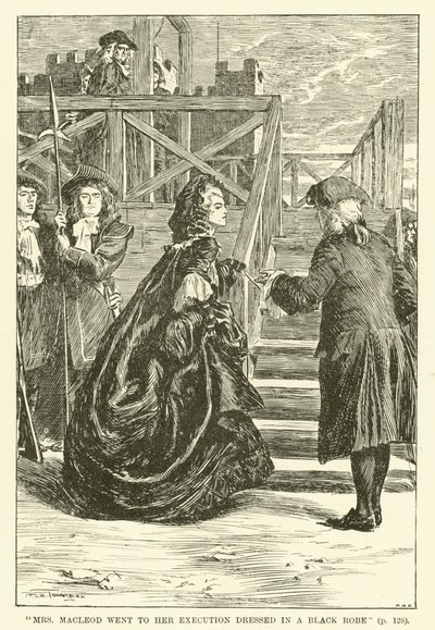 A senhora Macleod foi executada vestida com uma túnica preta de Frederick Henry Townsend