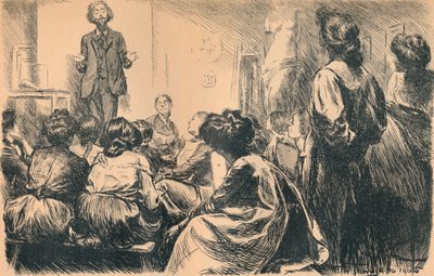 Nossas aulas de arte à noite começaram, 1905 de Frederick Henry Townsend