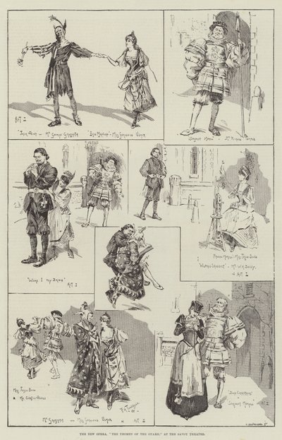 A nova ópera, os Yeomen da guarda, no Teatro Savoy de Frederick Henry Townsend