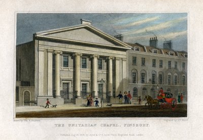 A Capela Unitária, Finsbury, Londres, 1828 de Frederick James Havell