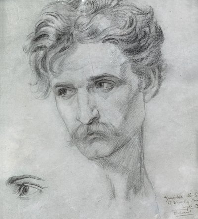 Estudo de Giuseppe Moto (giz no papel) de Frederick James Sheilds