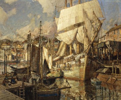 Cadiz Salt Ship, Gloucester Harbor de Frederick John Mulhaupt