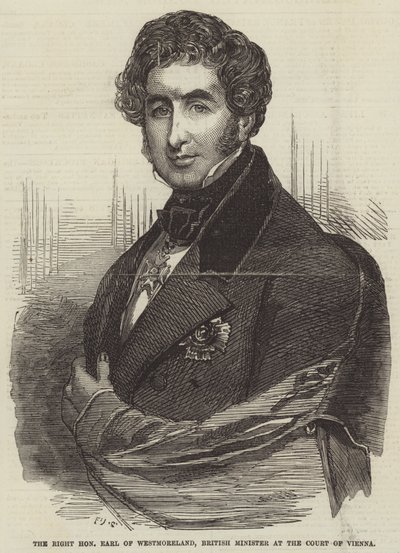 O honorável conde de Westmoreland, ministro britânico do Tribunal de Viena de Frederick John Skill