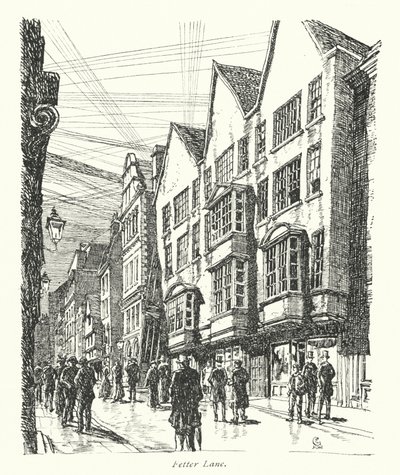 Londres: Fetter Lane (litografia a cores) de Frederick Landseer Maur Griggs