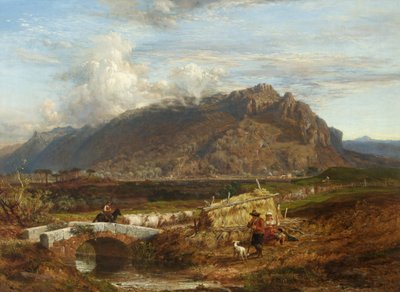 Monte Soracte em Roman Campagna, 1863 de Frederick Lee Bridell