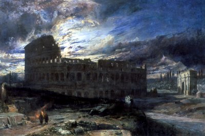 O Coliseu em Roma pelo luar, 1859 de Frederick Lee Bridell