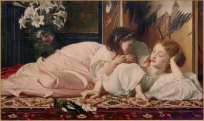 Mãe com filho (cerejas) de Frederick Lord Leighton