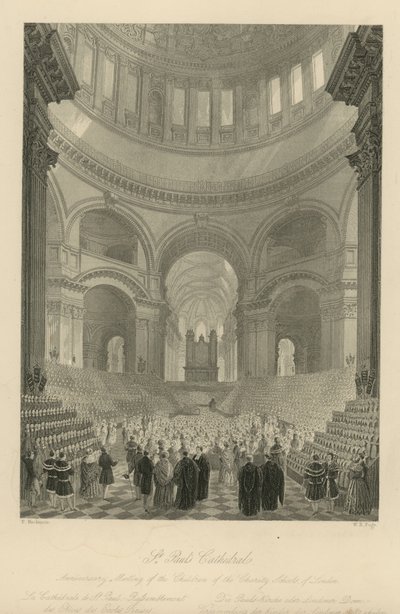 Encontro de aniversário dos Children of the Charity Schools de Londres de Frederick Mackenzie