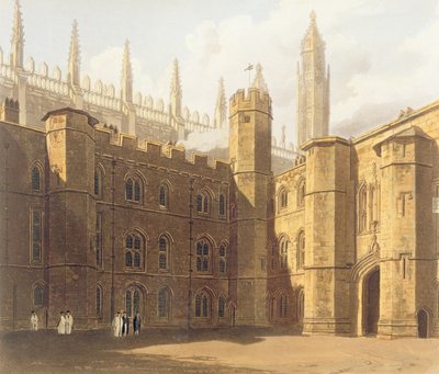 Tribunal da faculdade do rei, Cambridge, de "a história de Cambridge", gravado por Daniel Havell (1785-1826), bar. por R. Ackermann, 1815 (cor aquatint) de Frederick Mackenzie