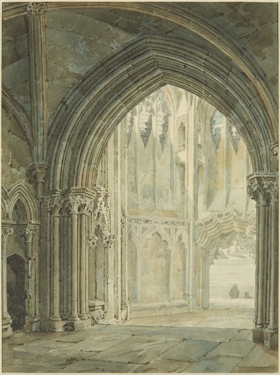 Interior do North Porch of St Mary Redcliffe de Frederick Mackenzie