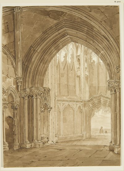 Interior do North Porch of St Mary Redcliffe de Frederick Mackenzie