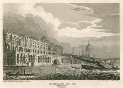 Vista, de, somerset, casa, a, costa, londres, de, a, thames, westminster de Frederick Mackenzie