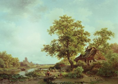 Uma paisagem arborizada de Frederick Marianus Kruseman
