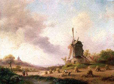 Ceifeiras em uma paisagem extensa, 1850 de Frederick Marianus Kruseman