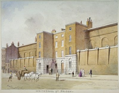 Vista da prisão de Whitecross Street para devedores, Londres, c1840 de Frederick Napoleon Shepherd