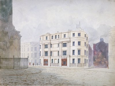 Vista para o sul na extremidade oeste da King William Street, City of London, 1850 de Frederick Napoleon Shepherd
