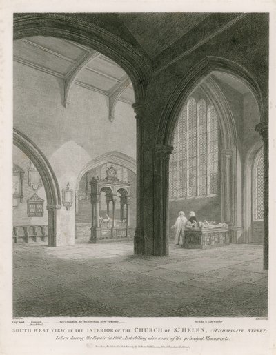 Igreja, de, st, helen, bishopsgate, rua, londres de Frederick Nash