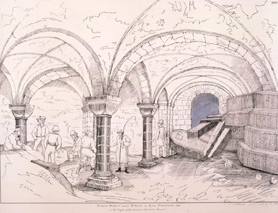 Cripta de St Mary-le-Bow, c1819 de Frederick Nash