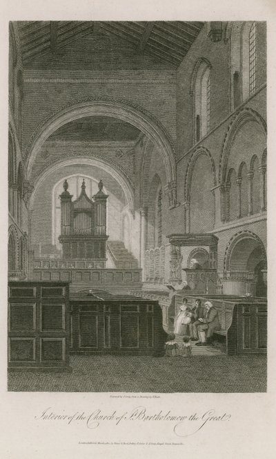 Interior da Igreja de São Bartolomeu, o Grande de Frederick Nash