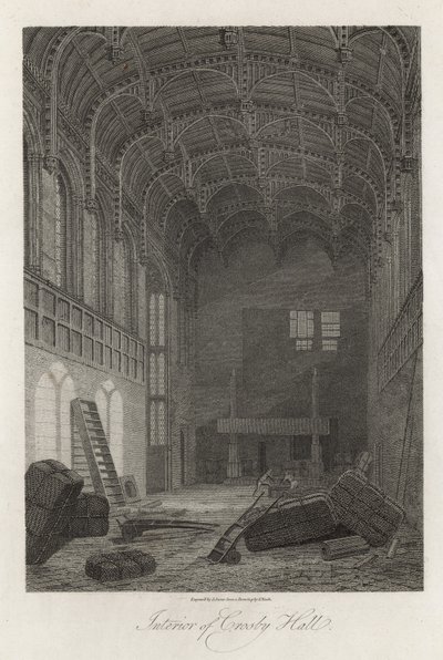 Interior, de, Crosby, corredor de Frederick Nash