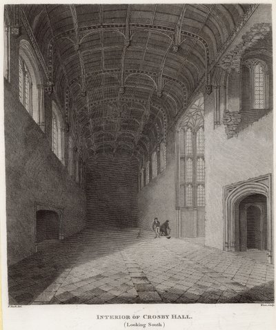 Interior, de, Crosby, corredor, olhar sul de Frederick Nash