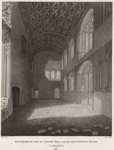 Interior de parte de Crosby Hal de Frederick Nash