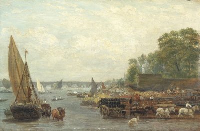 Ponte de Westminster, c.1820-30 (óleo no painel) de Frederick Nash