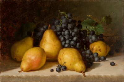 Uvas e pêras 1877 (óleo sobre painel) de Frederick S. Batcheller