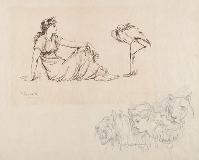 Mulher e uma Garça (Vigilância?) de Frederick Stuart Church