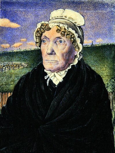 Retrato da segunda esposa de William Williams, c.1828 (aquarela sobre marfim) (par a 367110) de Frederick Tatham