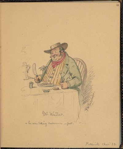 F. 10: Cena de Pickwick Papers, Sr. Weller, de um 