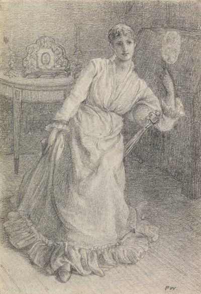 Srta. Maria Ansdell (lápis sobre papel colocado no cartão) de Frederick Walker
