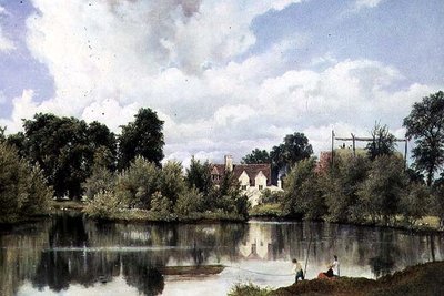 Paisagem fluvial, Suffolk de Frederick Waters Watts