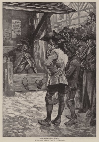 "Depois do jantar vem a conta" (gravura) de Frederick William Burton