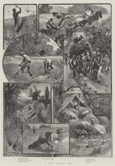 Em Merry Harvest Time de Frederick William Burton