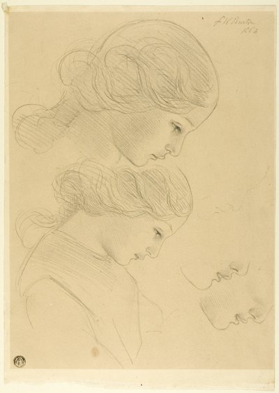 Esboços de perfil de mulher de Frederick William Burton