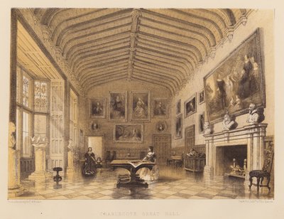 Charlecote Great Hall (aquatint) de Frederick William Hulme