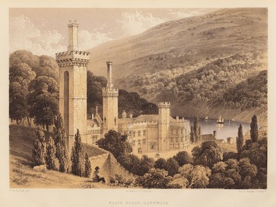 Place House, Cornwall (aquatint) de Frederick William Hulme