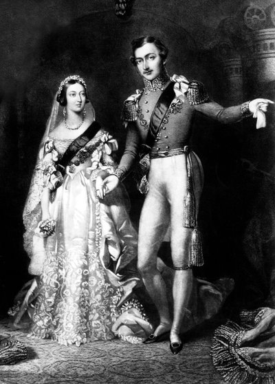 A Rainha Victoria e o Príncipe Alberto no seu regresso do serviço matrimonial no St James