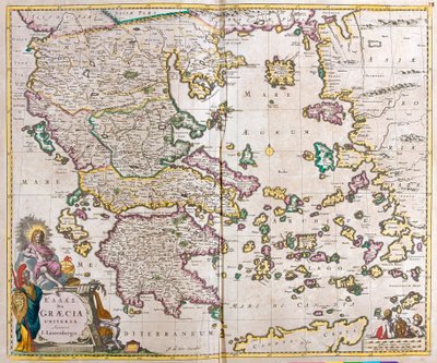 Mapa da Grécia (gravura de Frederick de Wit