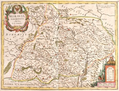 Mapa da Morávia (República Checa) (gravura de Frederick de Wit