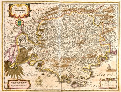 Mapa da Provença (França) (gravura de Frederick de Wit